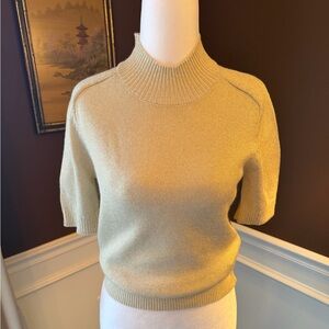 Michael Stars Sable Metallic Sweater Size XS Mock Neck Short Sleeve NWT